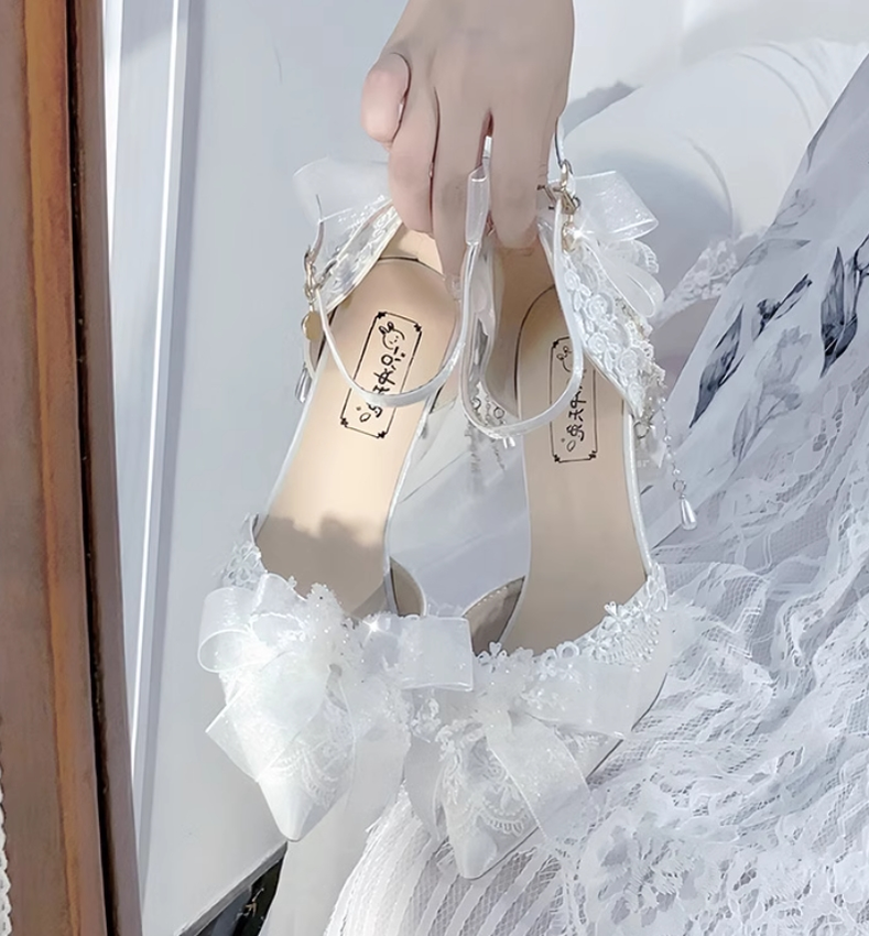 Sky Rabbit~Bridal Lolita Heels Wedding Shoes with Lace