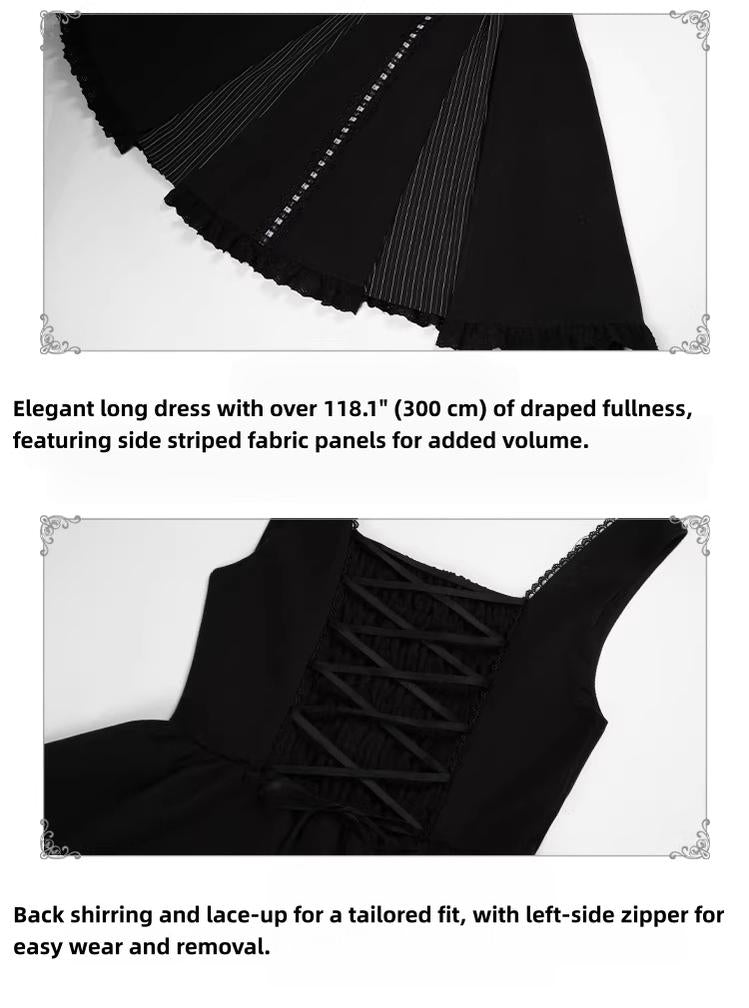 Monochrome Sonata - Classic Lolita Bust-supporting JSK Set, Piano Inspired