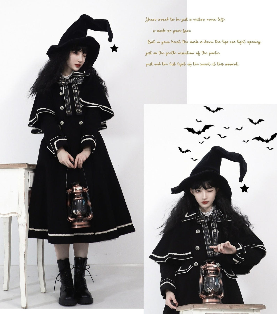 Unideer~Galaxy Traveler~Classic School Lolita Overcoat with Detachable Cape and Bow 39940:643446