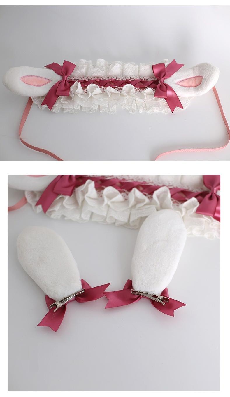 Xiaogui - Kawaii Lolita Headband with Bunny Ear Clip