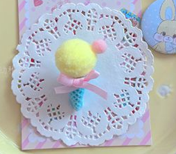 Bear Doll~Candy Color~Kawaii Lolita Cute Ice Cream Hair Clips blue and yellow ice cream  