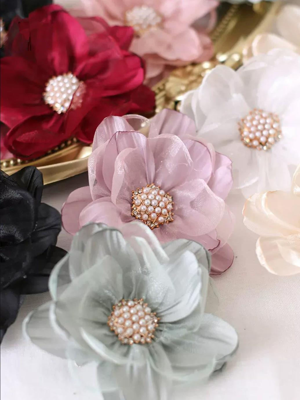 Xiaogui - Elegant Lolita Headdress Organza Flower Hairpin