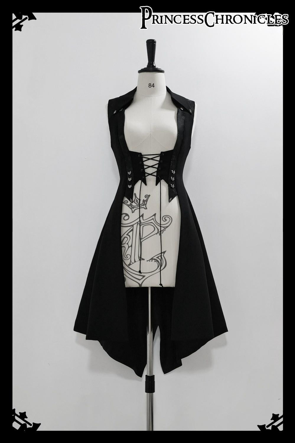 Princess Chronicles - Red and Black 4.0 - Ouji Lolita Shorts Outfit Long Vest Prince Blouse