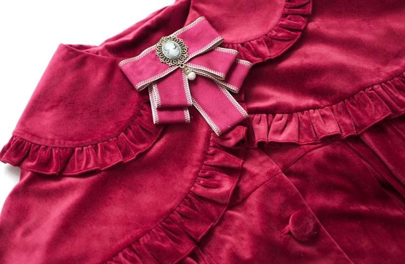 Dark Star Island~Winter Lolita Cape Velvet Antique Lolita Coat 32870:394948