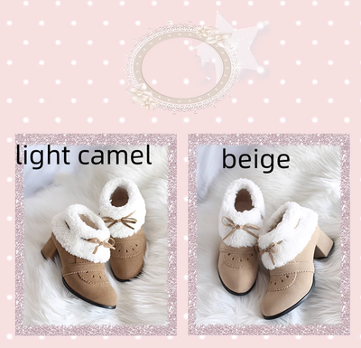 Spring Day Lolita~Sweet Lolita Women's Ankle Boots Multicolors beige winter style [velvet lining] 37 