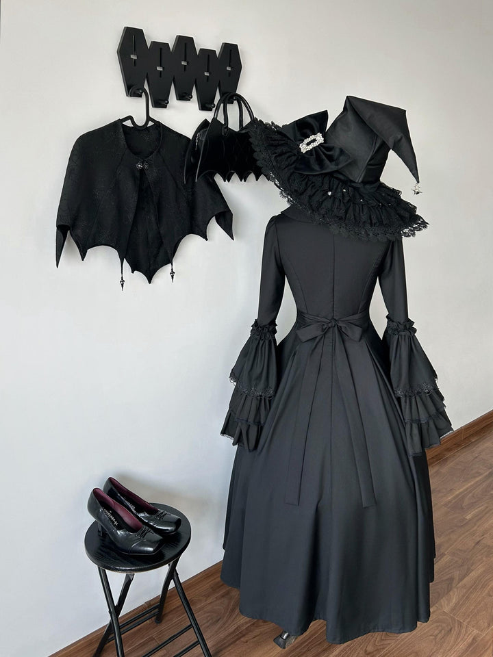 Muppet Mind Ben~Garden Witch~Gothic Lolita Dress Outfit Pointed Collar OP Batwing Cape 41414:772156