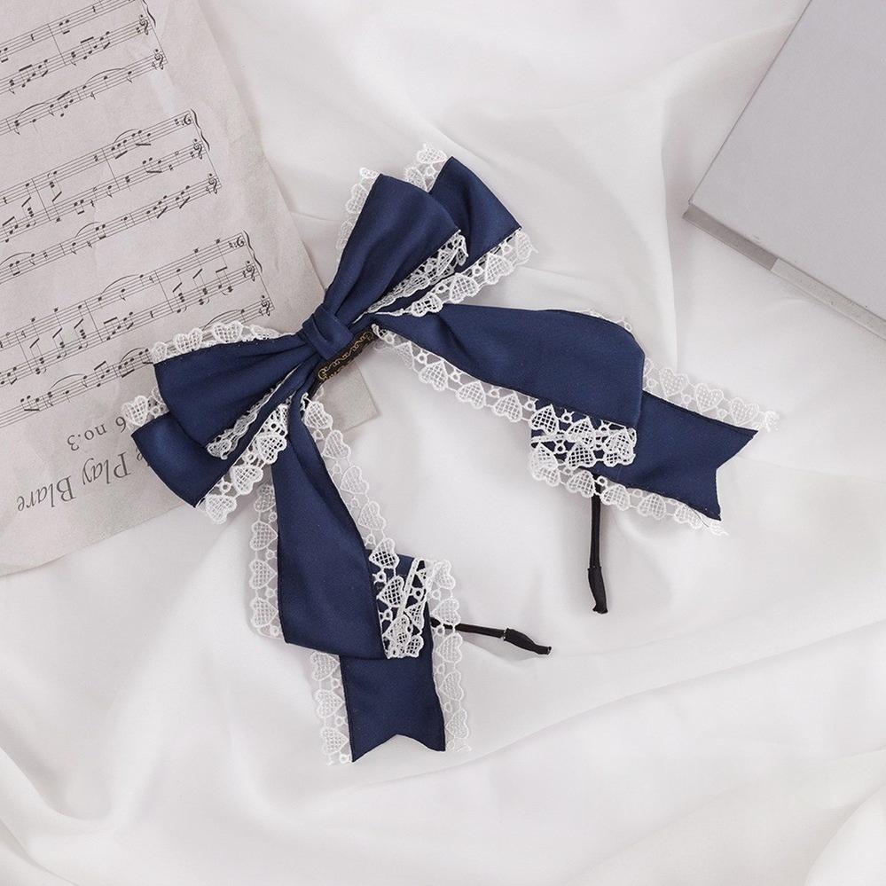Sugar Time - Sweet Lolita Headdress, KC & Clip Options Navy / KC