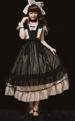 CR Cat Romance~Coconut Milk Boo Boo~Elegant Lolita Polka Dot OP   