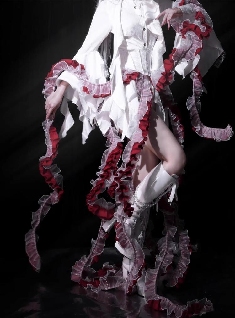 Camouflage Humanoid~Enigmatic Engulf~Ouji Lolita Shirt Tentacle-like Petticoat and Matching Blouse