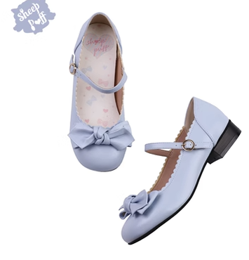 Sheep Puff~Kawaii Lolita Round Toe Mary Jane Shoes 35 SAX low heel 