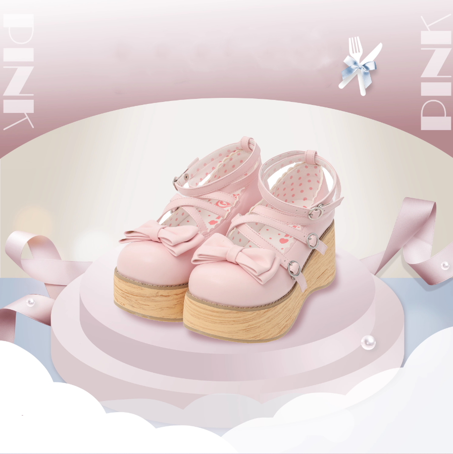 (Buyforme)MODO~Lolita Round-Toe Platform Multicolor Shoes 34 pink-high heel (pre-order, 30-40 days before shipping) 