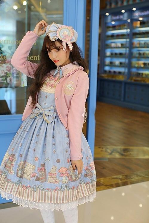 Youlanda~Benny Rabbit~Sweet Lolita Cardigan Academy Style Sweater