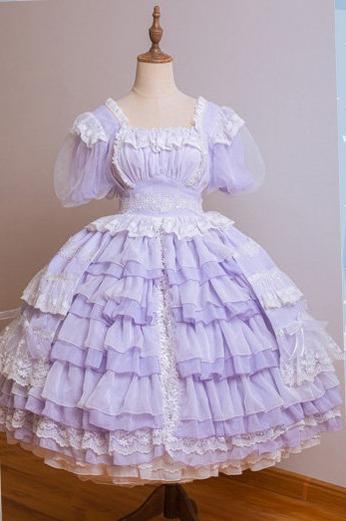 Waltz - Classic Lolita Plus-size OP Dress, Front Opening