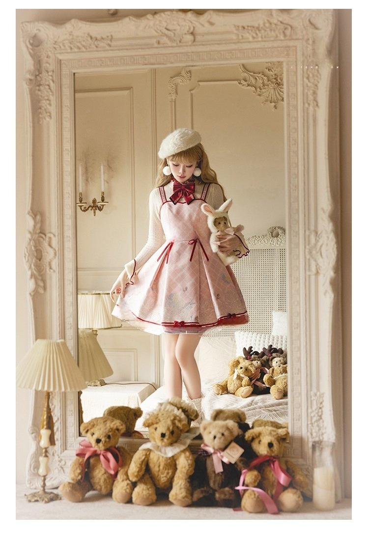 Nikki Tomorrow~Poetic Bloom~Pink Sweet Lolita JSK Dress and Sweater