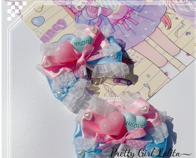 Pretty Girl Lolita~Sweet Lolita Pink-blue Accessories a lollypop hair pin  