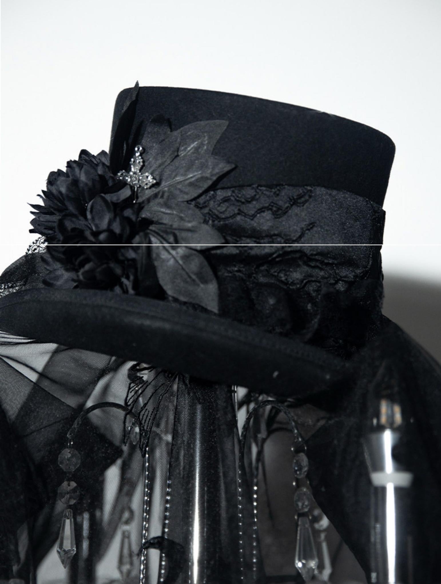 Cain and Lilith - Wool Gothic Lolita Long Coat, Cross Details