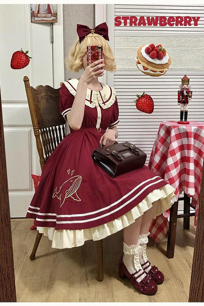 (BFM)Strawberry Witch~Summer Lolita Dress Sailor OP Daily Dress   