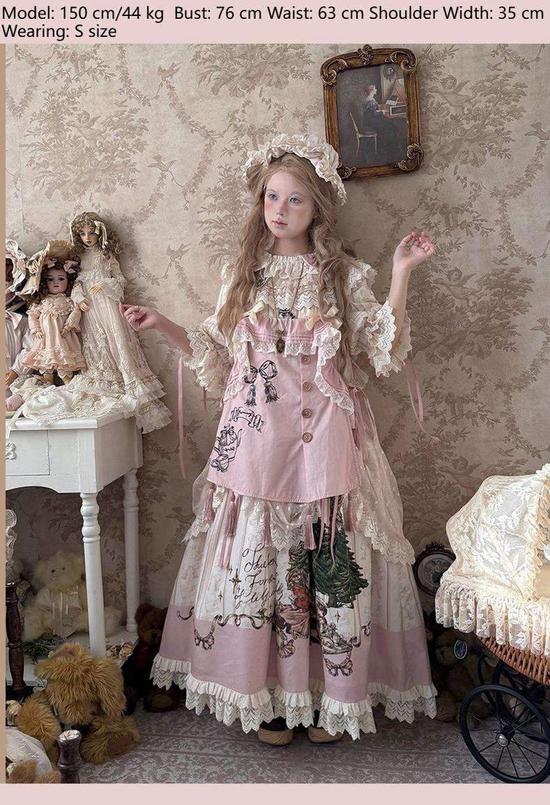 NanShengGe~Girl's Story Book~Plus Size Sweet Lolita OP Dress Two-piece Dress Suit 40704:673716