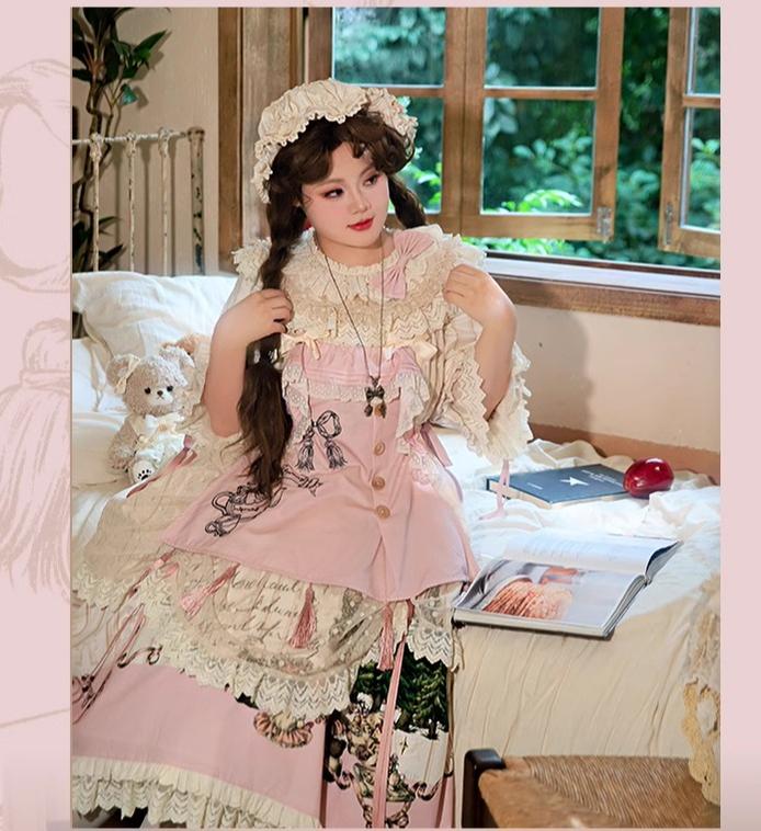 NanShengGe~Girl's Story Book~Plus Size Sweet Lolita OP Dress Two-piece Dress Suit 40704:673392