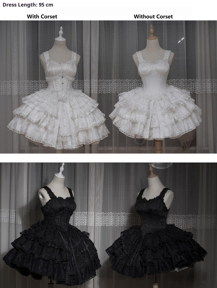 Smoothy~Caliburn~Gothic Lolita JSK Dress with Bolero with Detachable Sleeves