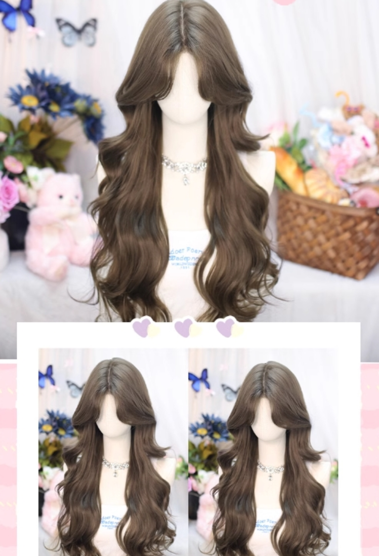 Dalao Home~Flower Season~70 CM Lolita Wig Long Curls Eight Character Bangs