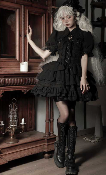 OCELOT~Contract Cross~Gothic Sweet Lolita Short Dress   