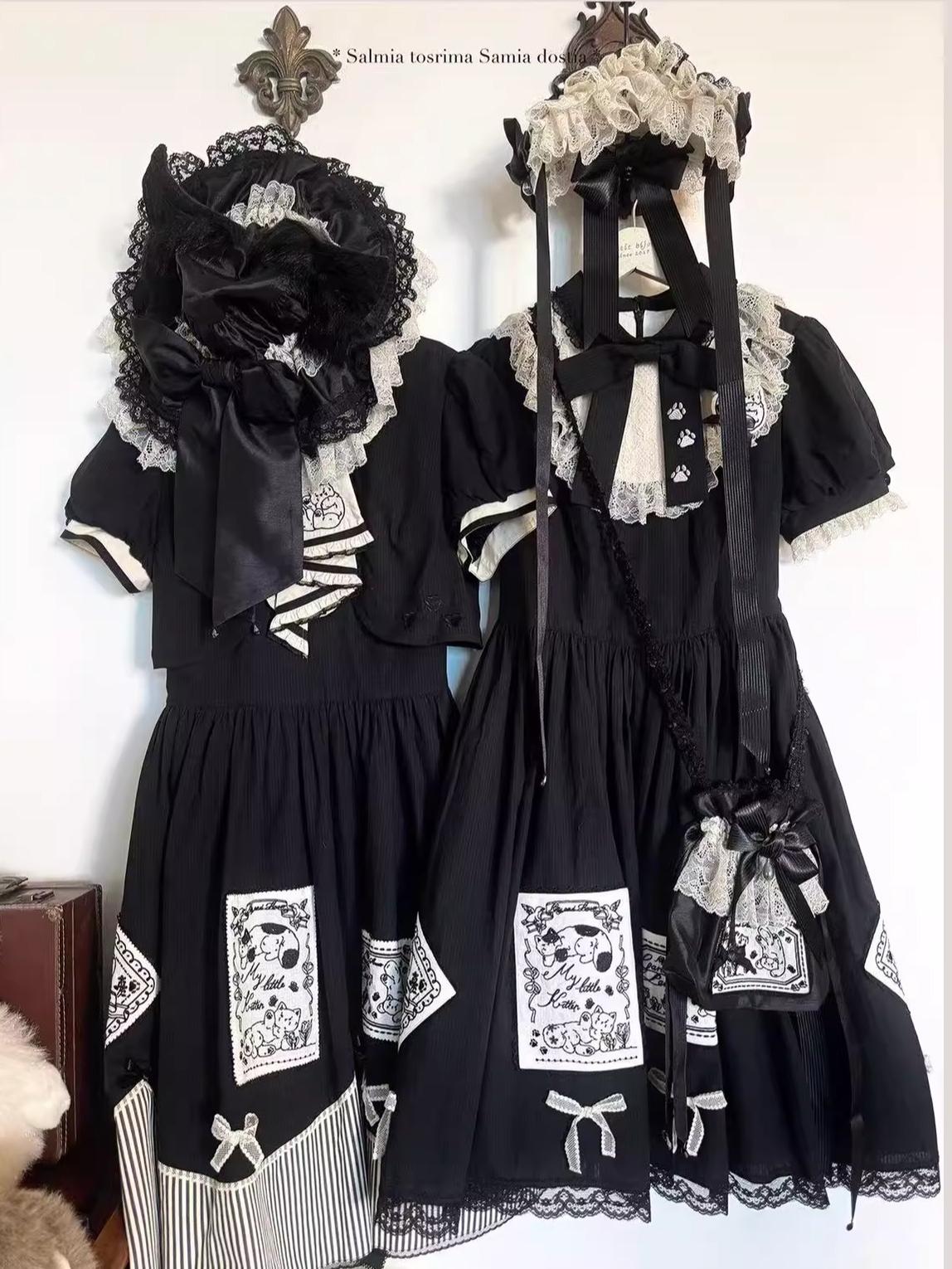 MEEKWIND - My Little Kitten - Doll-Like Lolita OP, Detachable Waist Ties 44223:799021