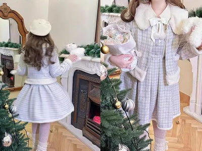 Hard Candy~Plus Size Lolita Dress Plaid Print Lolita Coat Set   