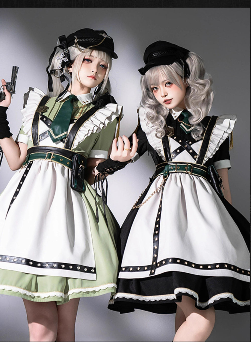Forest Fluorescent Carps~Girl's Weapon~Military-Inspired Maid Lolita OP Suit