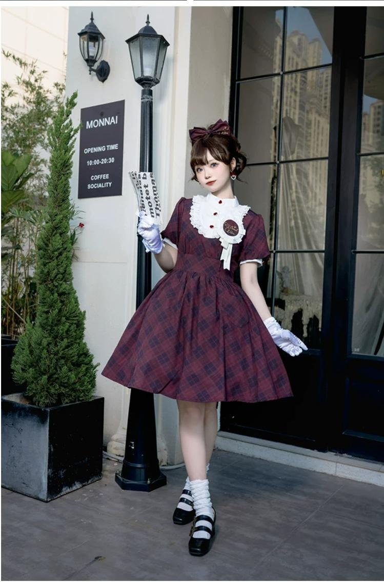 Showa Girl - Classic Lolita Showa Retro Idol Plaid OP Dress