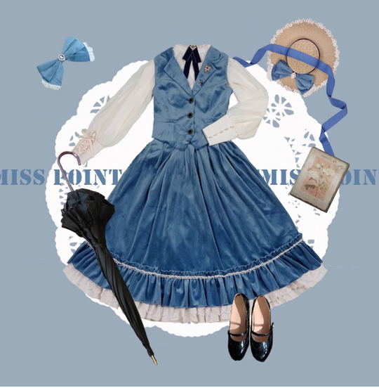 Miss Point~Rose Doll~Elegant Lolita Skirt High Waist Fishbone SK   
