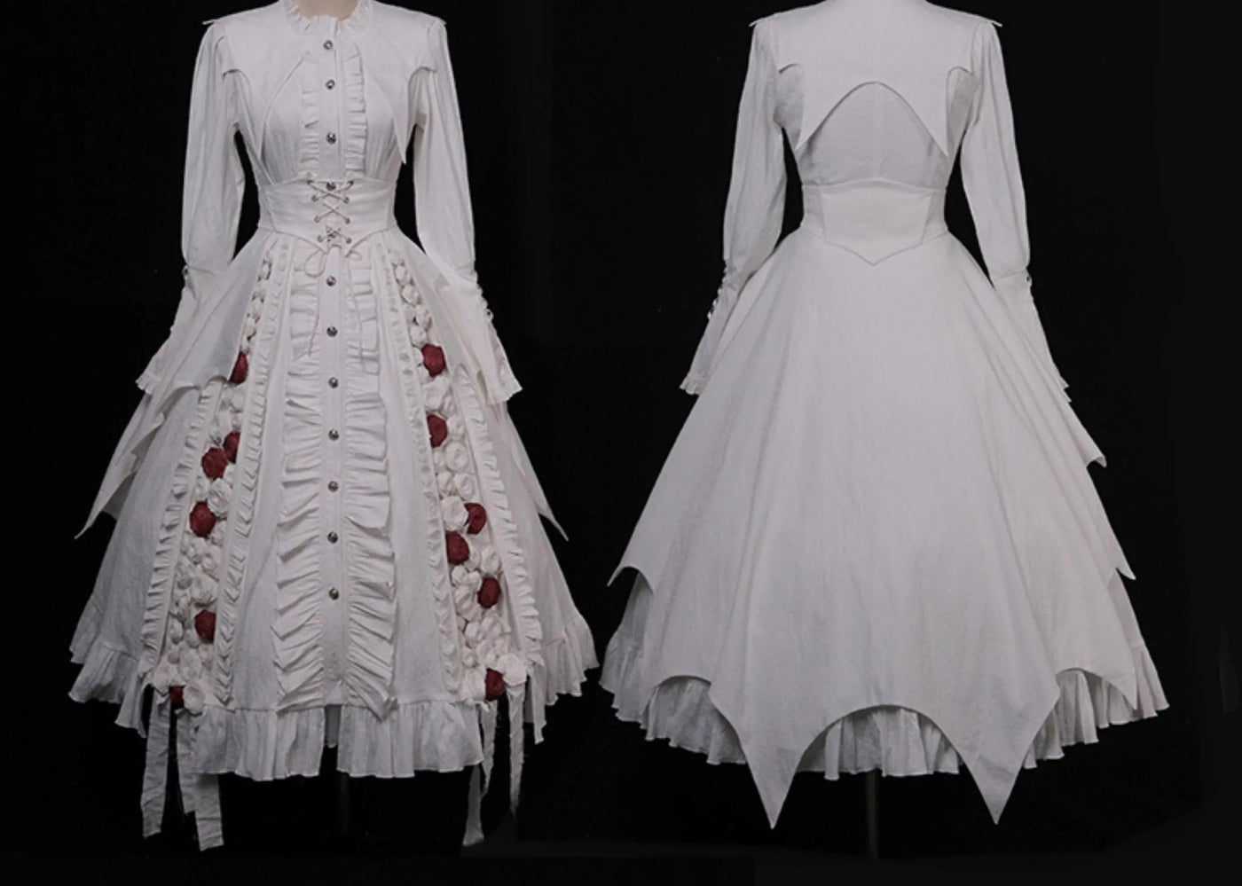 (BFM)Sweet Dreams~Vintage Gothic Rose Wedding Sweet Dream Lolita Dress Free size White long dress 