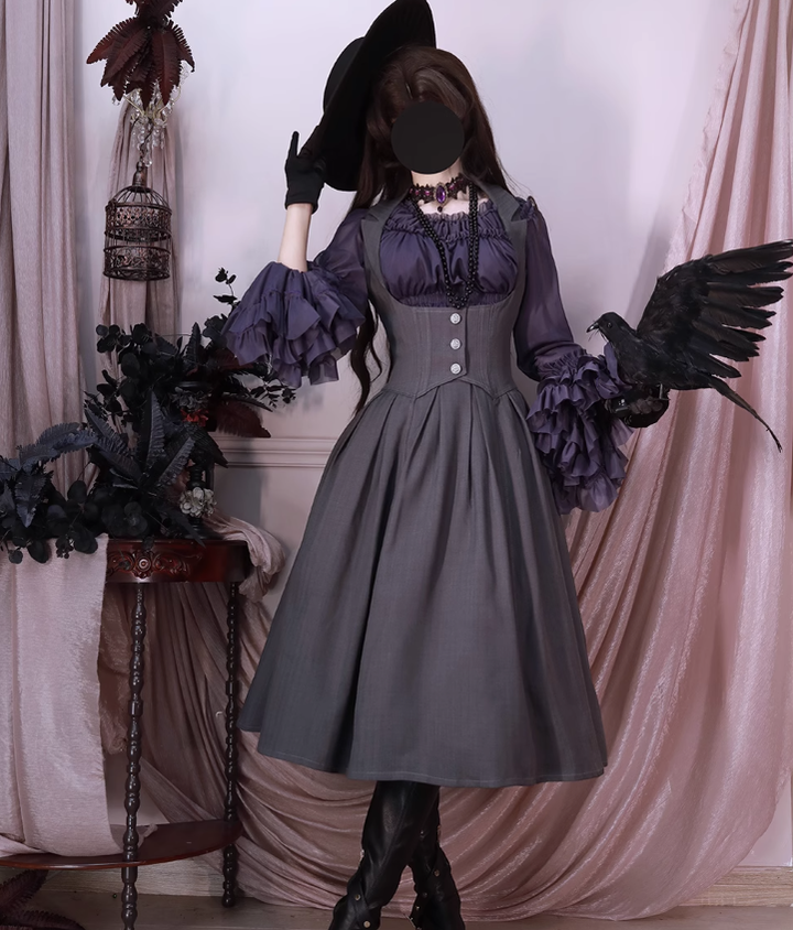 Forest Wardrobe~Retro Elegant Lolita Jumper Dress Bustier Multicolor   