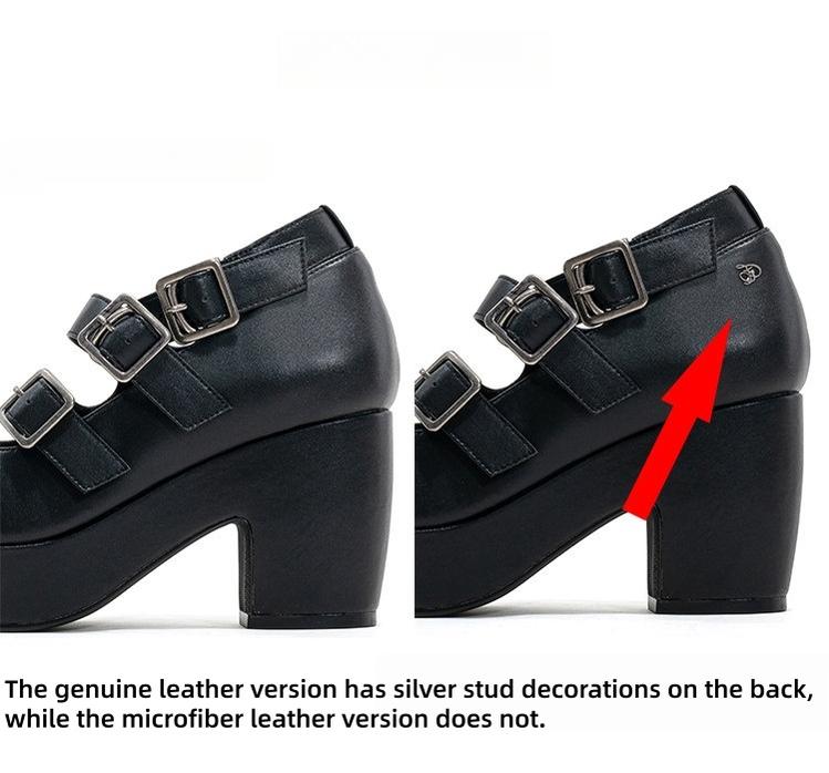 Custom-B - Gothic Lolita Heel Shoes, Triple Buckle Straps 44691:818834