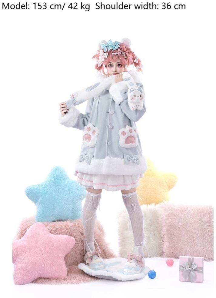 Lolita cat on sale ear cape and pink lolita coat set