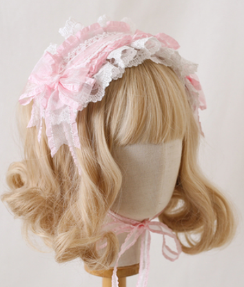 Xiaogui~Mood Limited~Elegant Lolita Bow Lace KC light pink (white lace)  