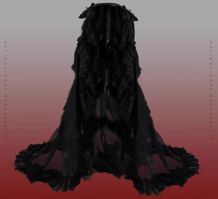 (BFM)Caged Bird Hotel~Reborn Ancient God~Gothic Lolita Shirt Lolita Skirt Set S Black trailing 