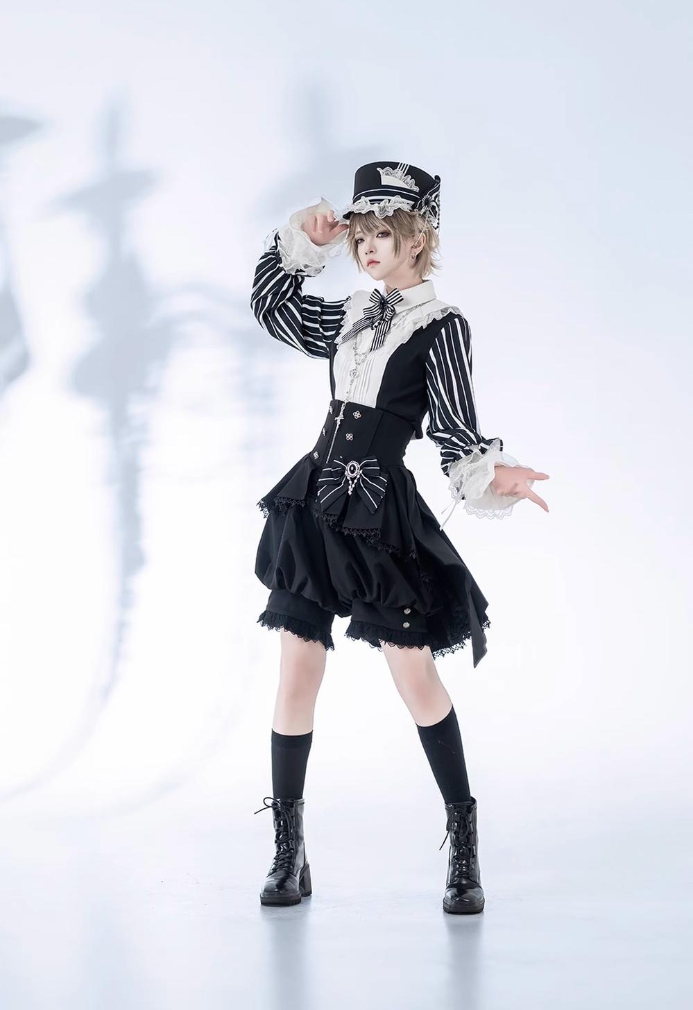 Princess Chronicles~Fancy Trick~Retro Ouji Lolita Black Shorts Dark-themed   