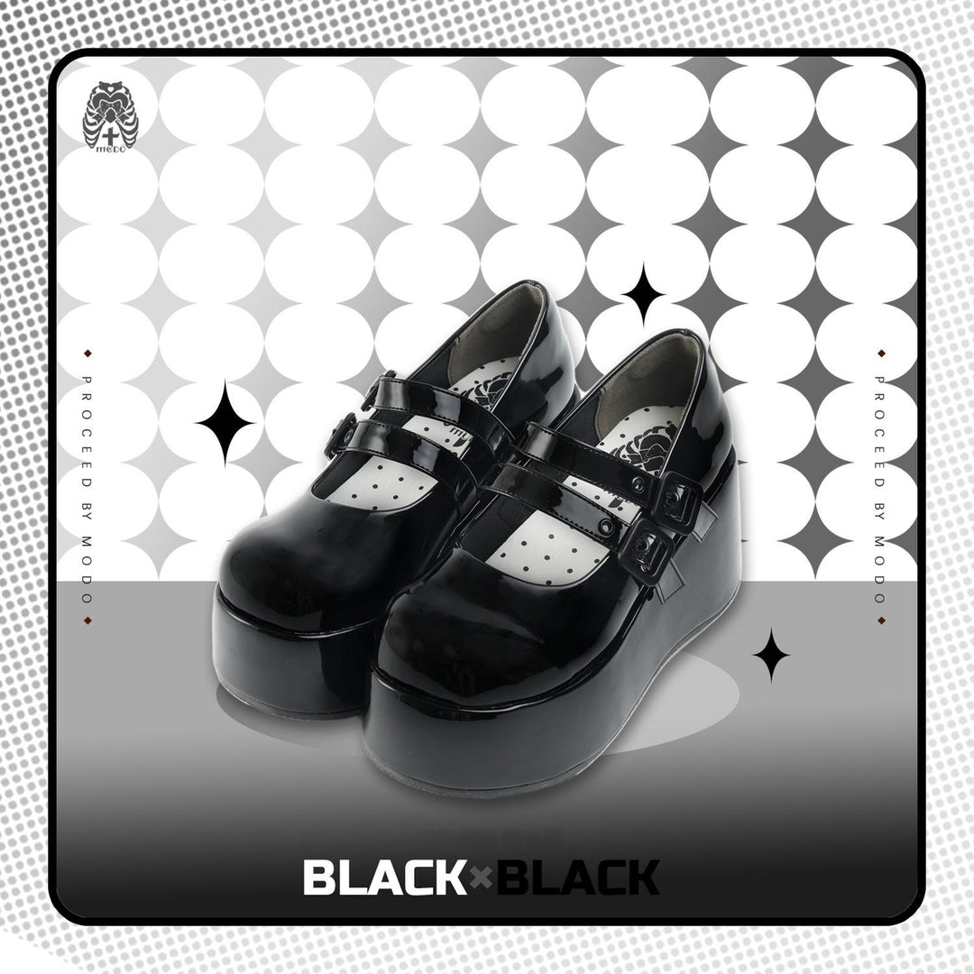 MODO~Sweet Lolita Platform Shoes Multiple Colors Elevated Shoes (34 35 36 37 38 39 40 41 / Black) 41376:694610