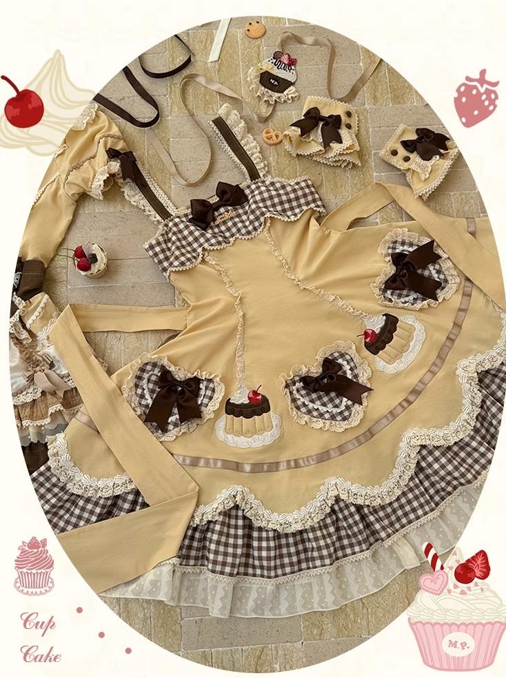 Mademoiselle Pearl~Cup Cake~Sweet Lolita OP Dress Kawaii Lolita JSK SK   