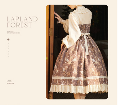 (Buyforme)NyaNya~ Lapland Forest~ Lolita Elegant Vintage Floral JSK OP Dress   