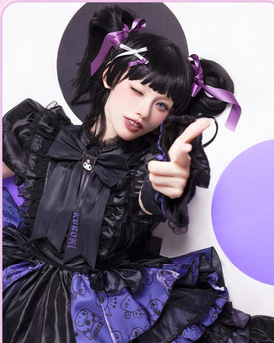 (BFM)Confession Balloon~Birthday Party~Kawaii Lolita Dress Cat and Dog Print Tiered Dress   