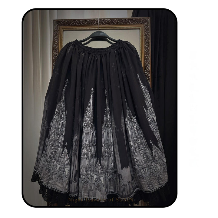 Susin Lolita~Night Traveler~Gothic Lolita Skirt Outfit Long Coat Shirt and Bustier 42118:727580