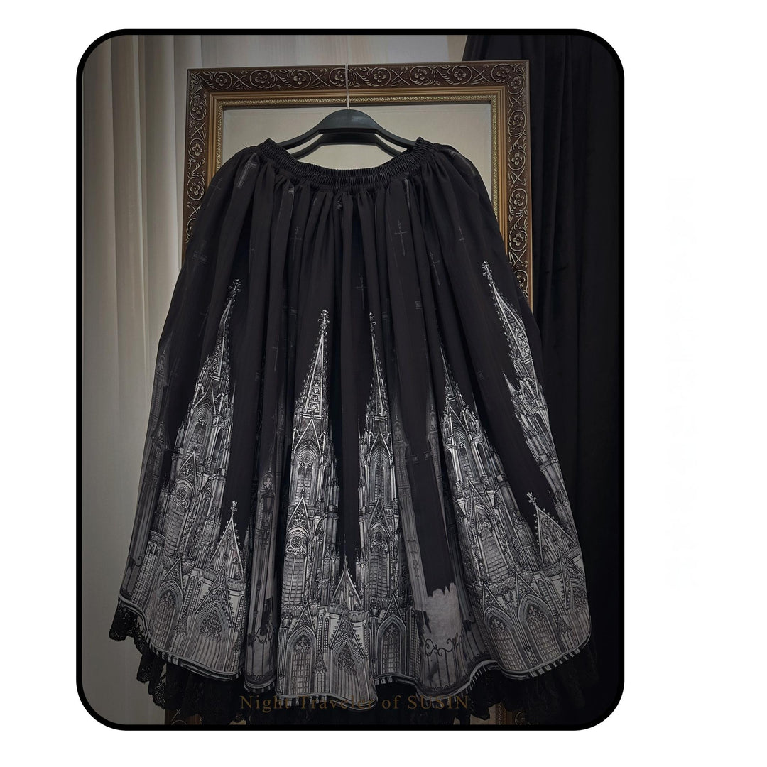 Susin Lolita~Night Traveler~Gothic Lolita Skirt Long Coat Long-Sleeved Shirt and Bustier (L M S XL) 42119:727669