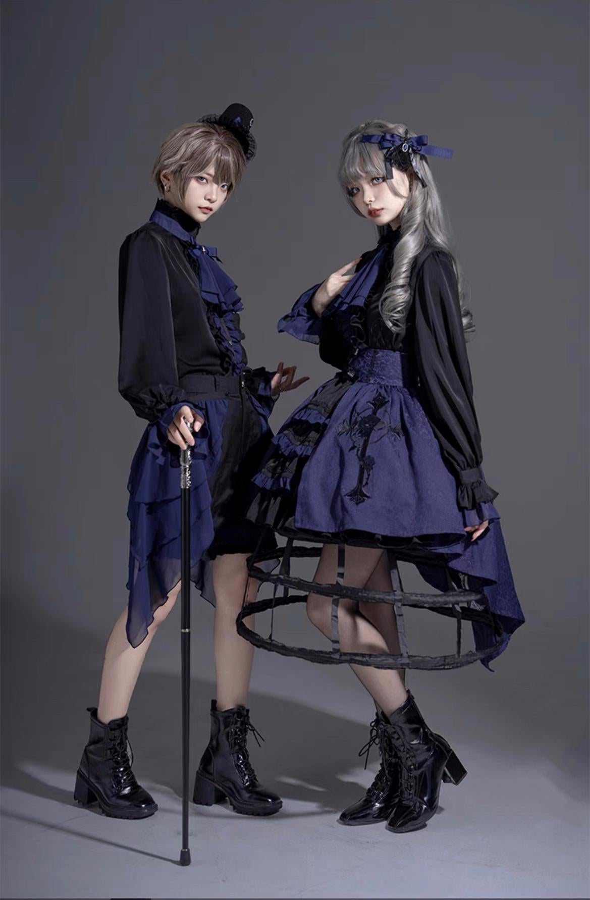 (BFM)CastleToo~Evil Twins~Ouji Lolita Dress Lolita Vest Shirt Shorts Skirt Set