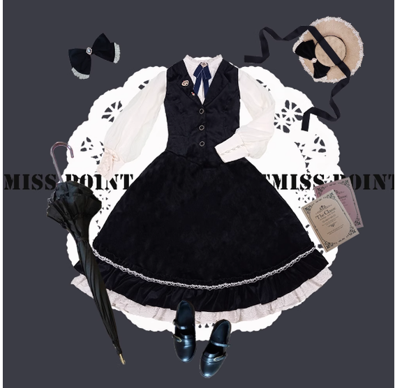 Miss Point~Rose~Elegant Lolita Skirt High Waist Fishbone SK   