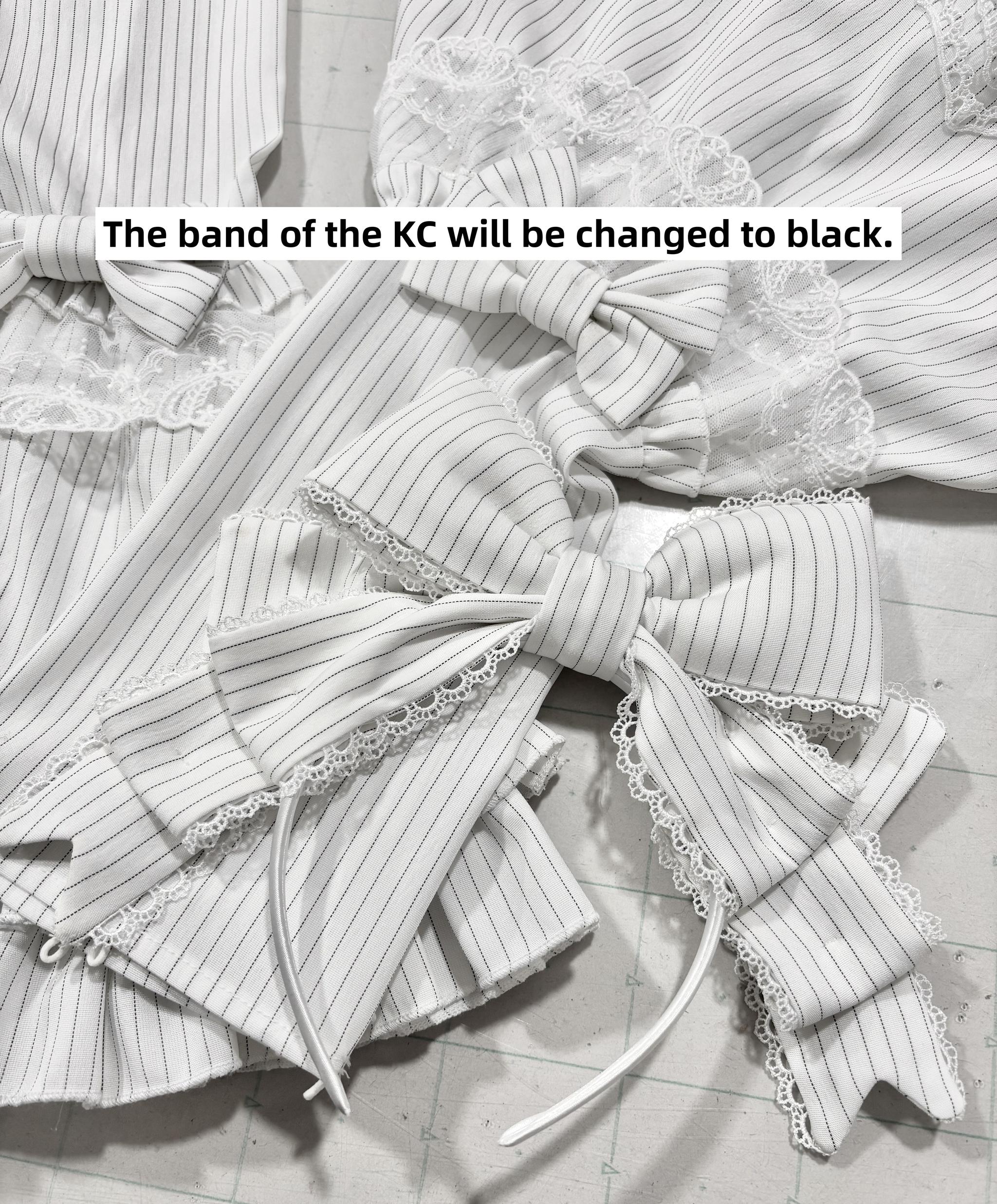 Dream Fragments - Striped Gothic Lolita OP Dress, Detachable Jabot (L M S XL) 44454:808967