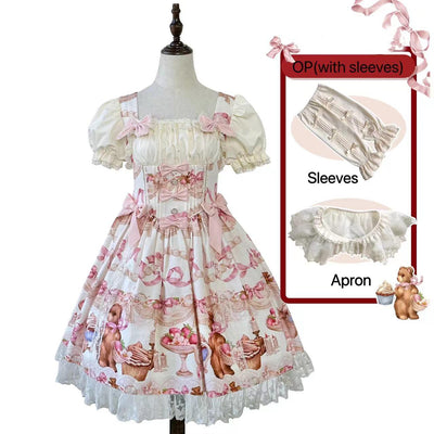 3 Puppets~Midsummer Fairy Tale~Sweet Lolita Jumper Dress Elegant OP S OP - Ivory 