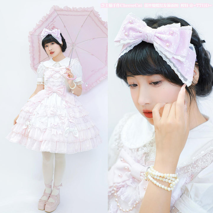 (Buyforme)Cheese Cat~Sweet Lolita KC Lace Butterfly Lolita KC with Pearl   