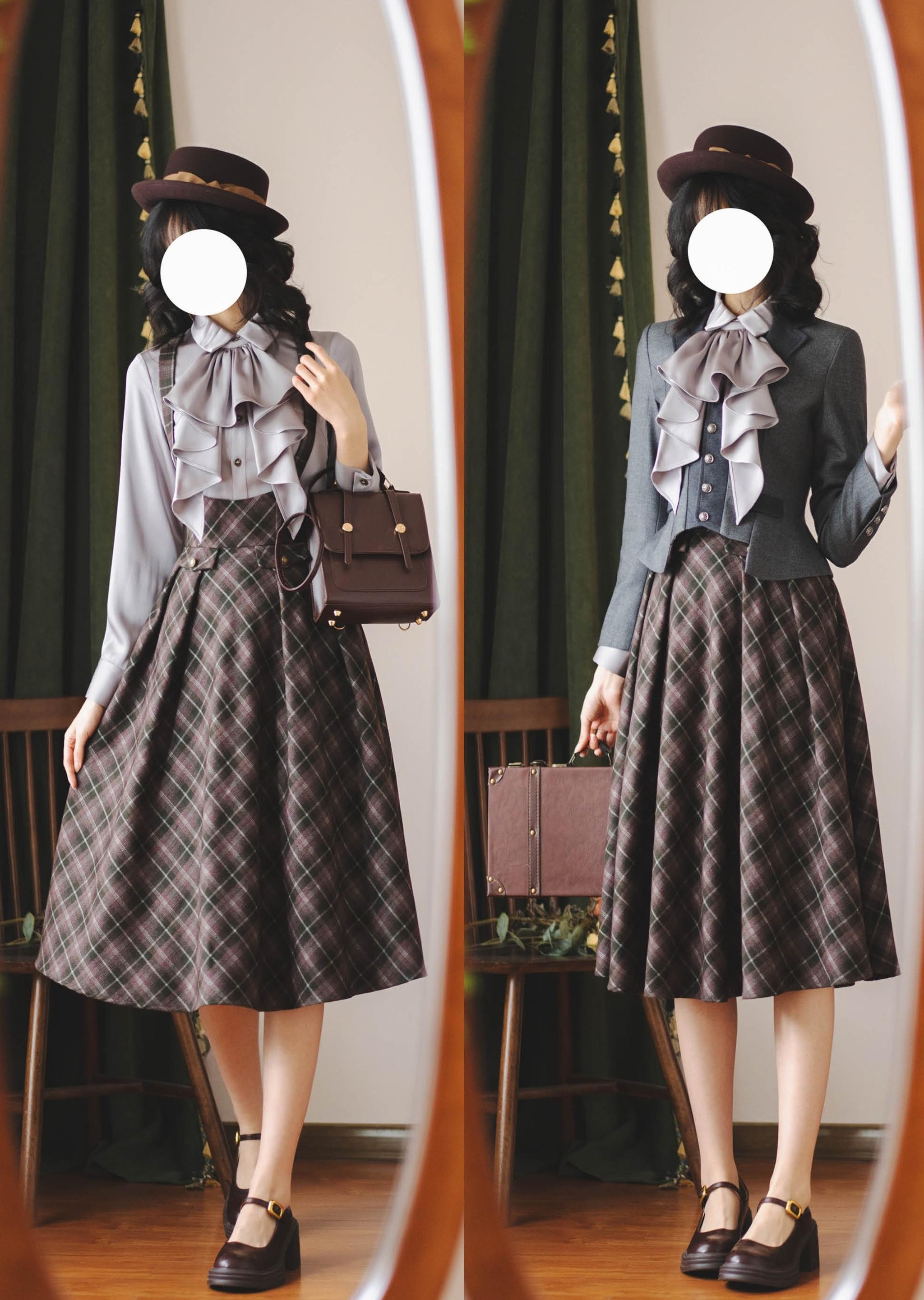 Forest Wardrobe - Forest Dew - Elegant Lolita Slim Fit Shirt, Detachable Jabot 44189:798254